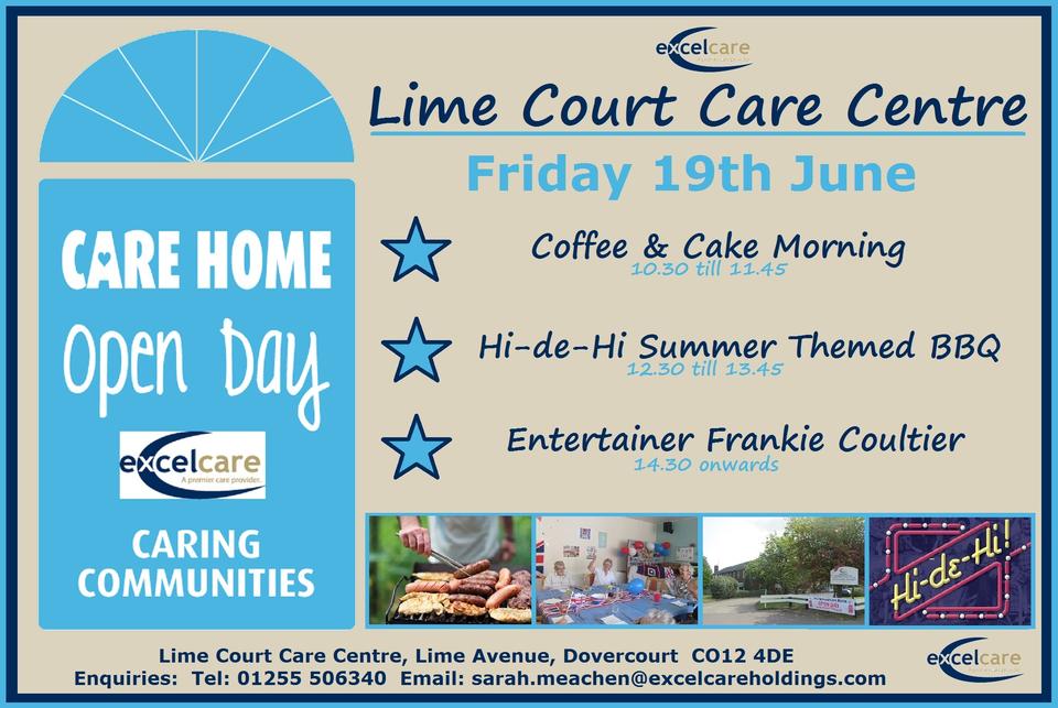 Lime Court Care Centre Dovercourt Open Day Invite