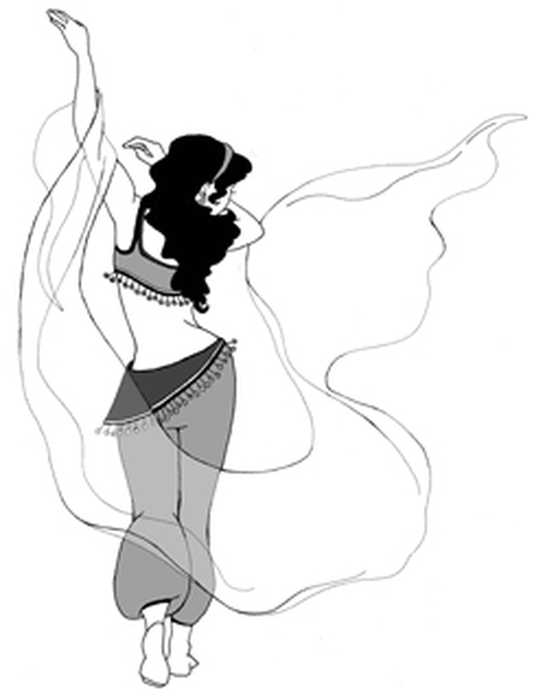 Drawing of a belly dancer