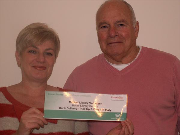Sue and Bruce Heath, volunteers with Essex County Council’s Home Library Service